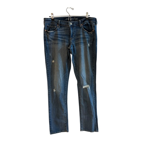 American Eagle Outfitters Denim - American Eagle Outfitters Dark Blue Distressed Skinny Jeans